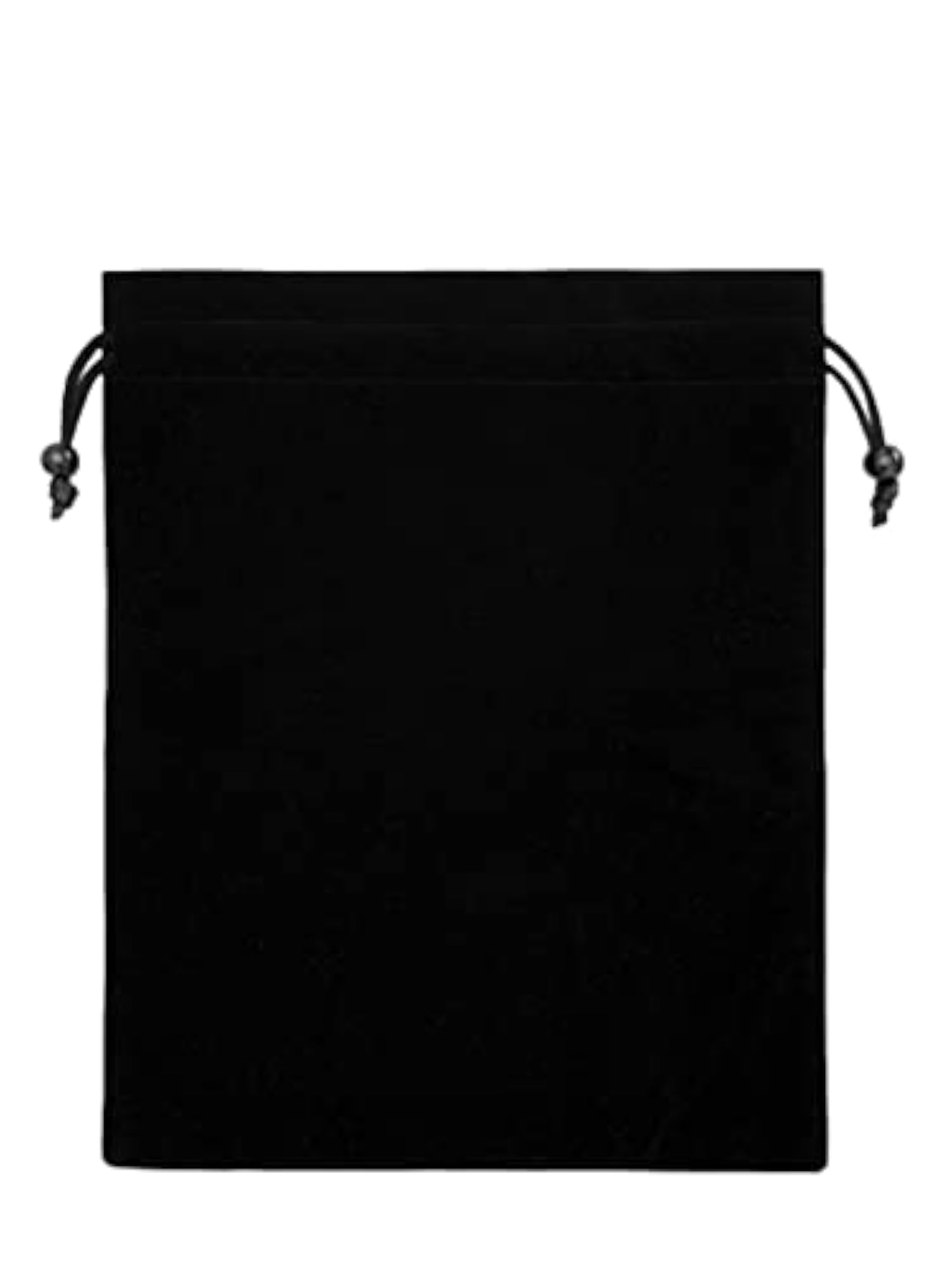 Large Velvet Drawstring Pouch, Black with Red Lining